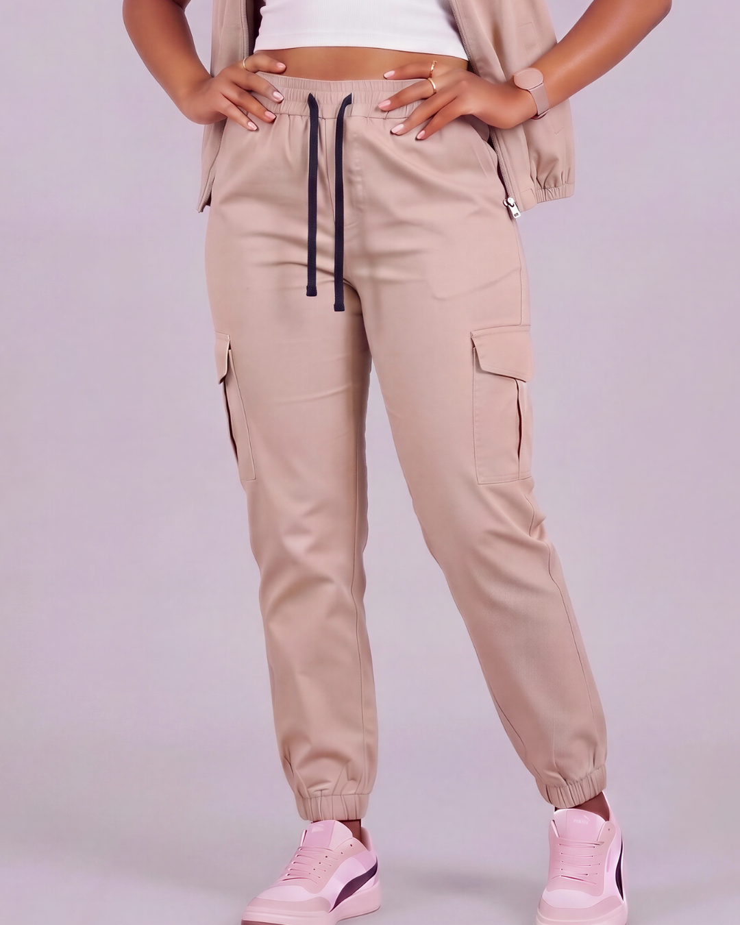 Girls' Tapered Cargo Pants + Twill Vest Set