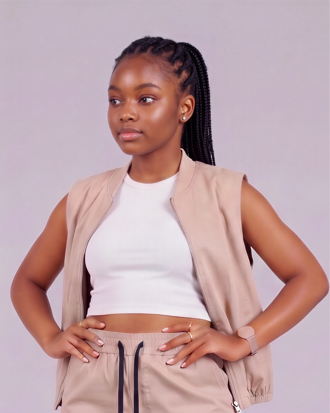 Girls' Tapered Cargo Pants + Twill Vest Set