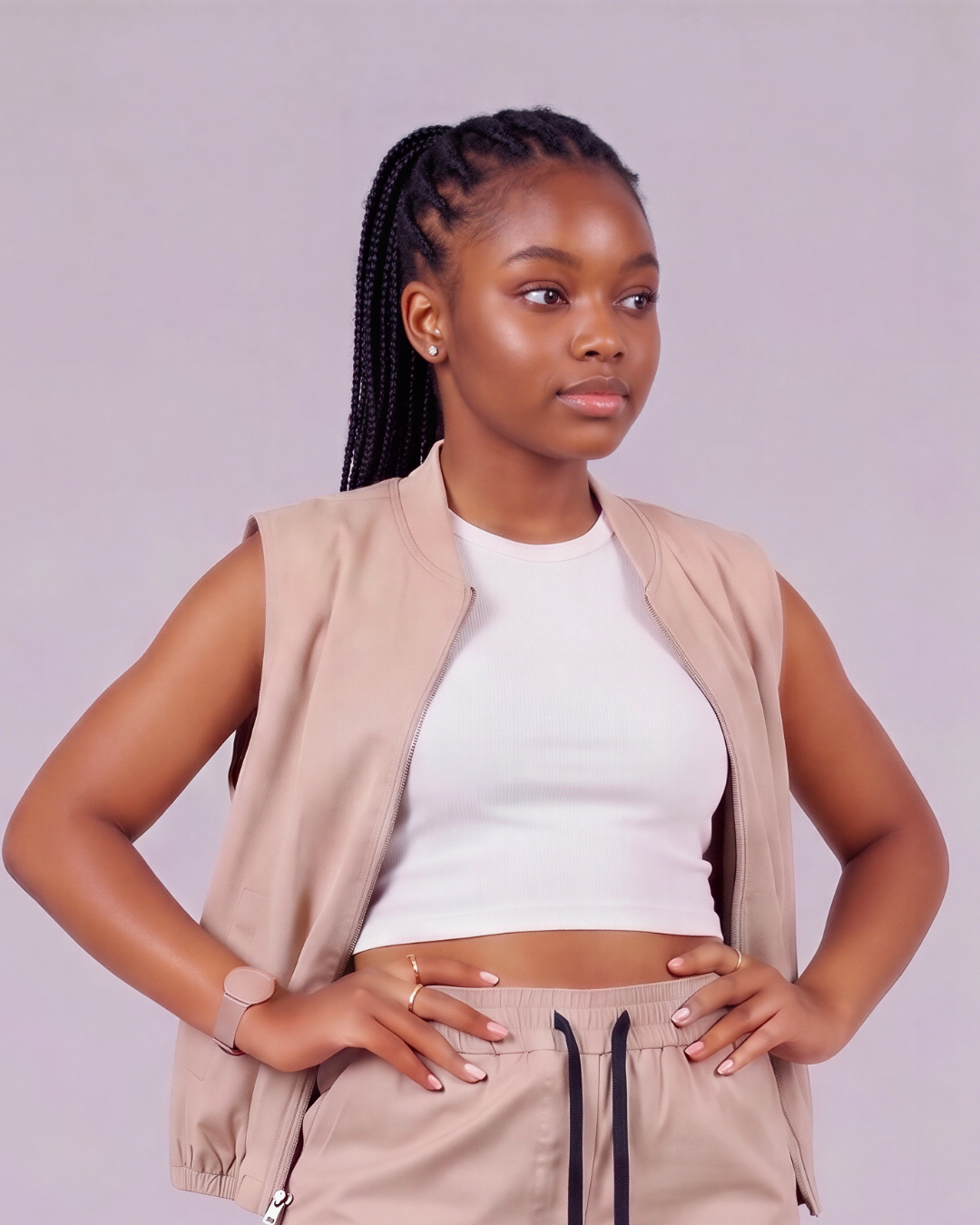 Girls' Tapered Cargo Pants + Twill Vest Set