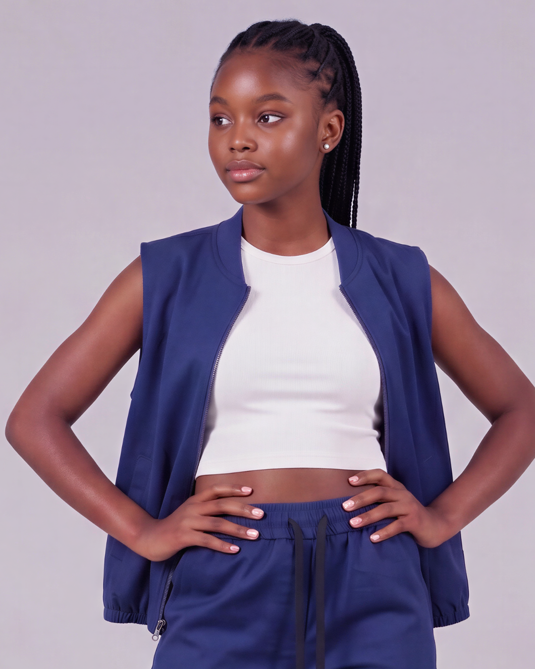 Girls' Tapered Cargo Pants + Twill Vest Set