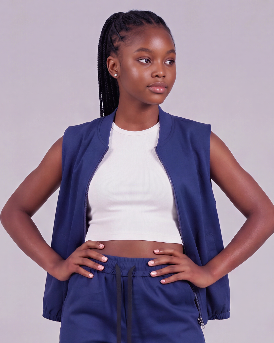 Girls' Tapered Cargo Pants + Twill Vest Set