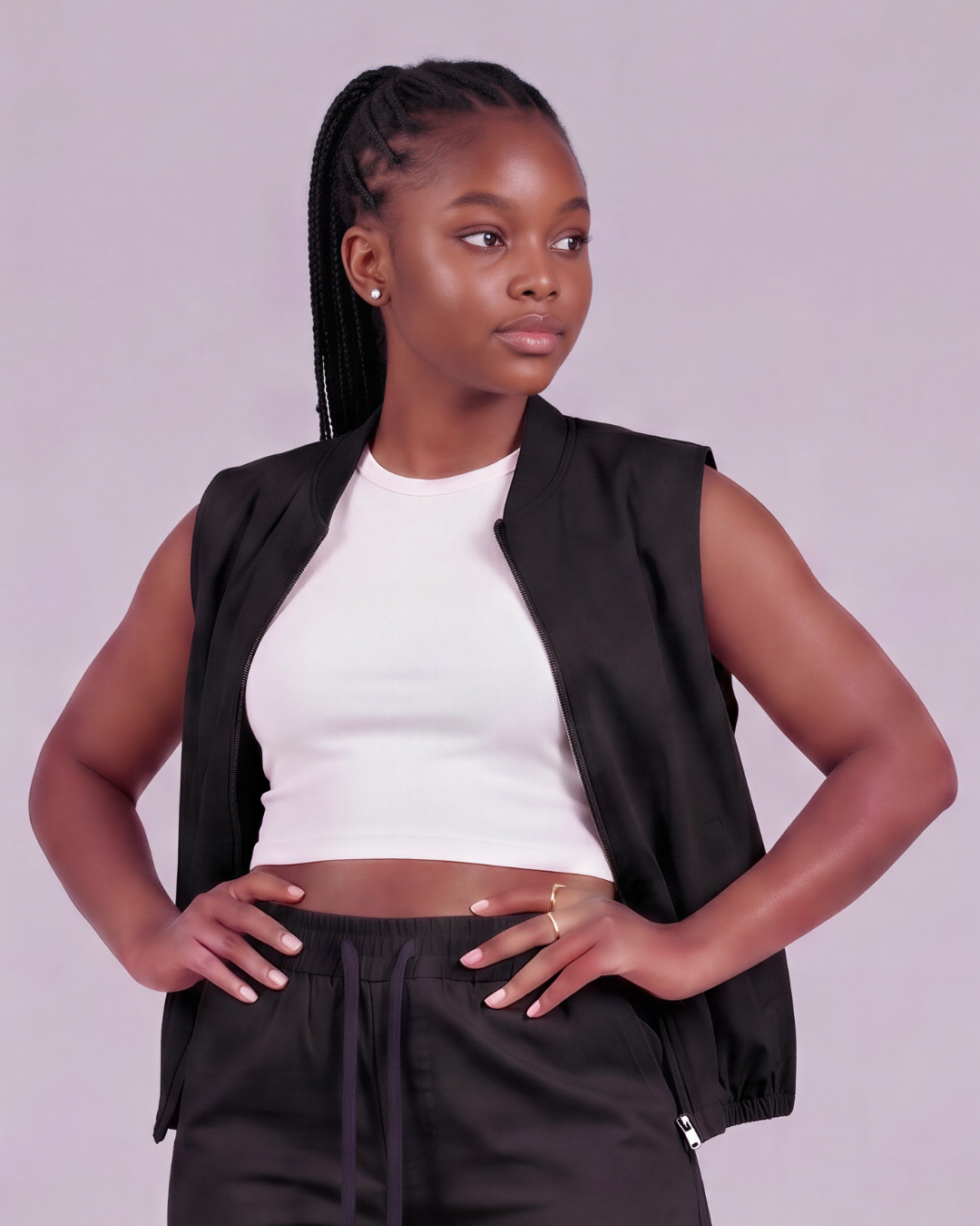 Girls' Tapered Cargo Pants + Twill Vest Set
