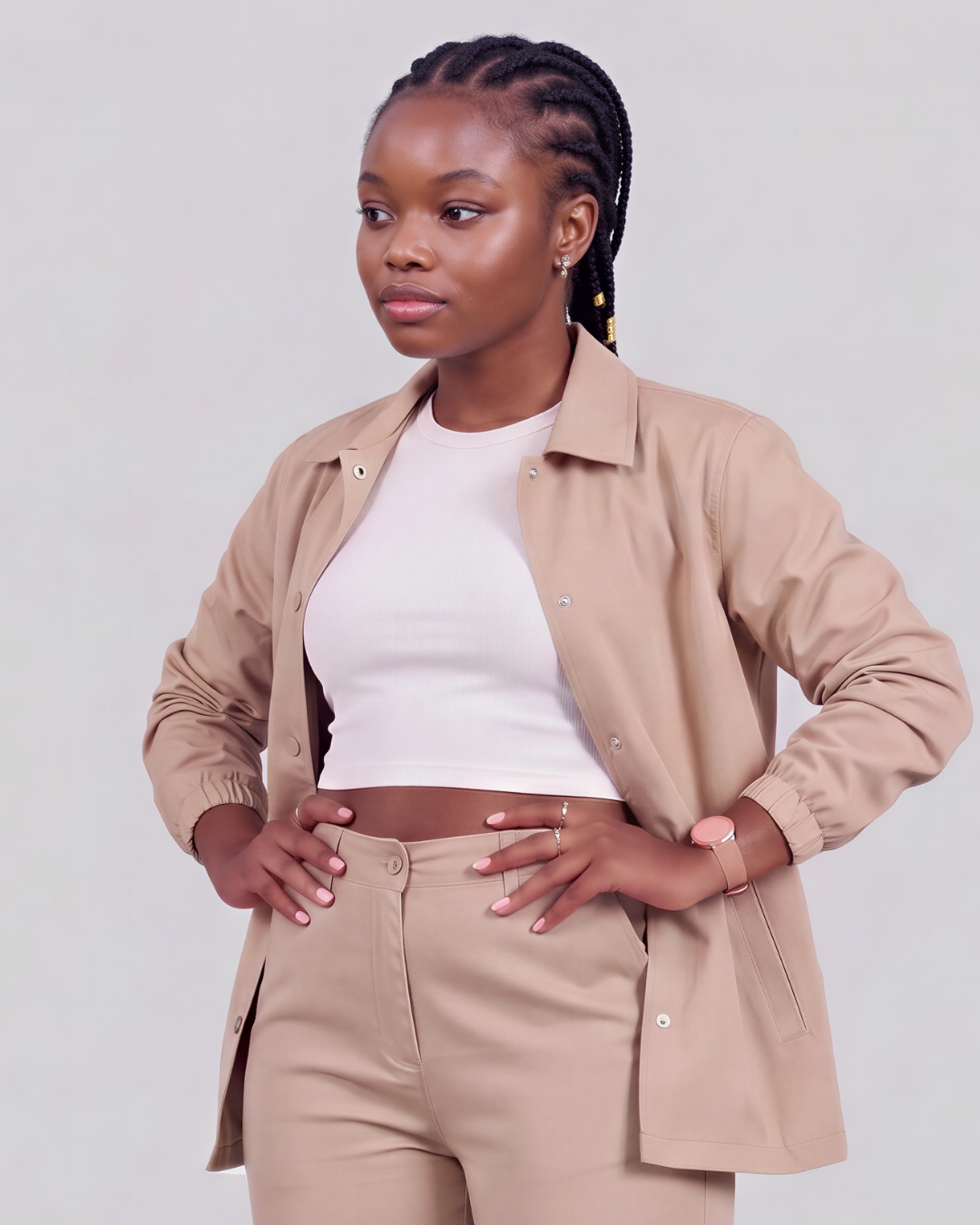 Girls' Classic Chino Pants + Coach Jacket Set