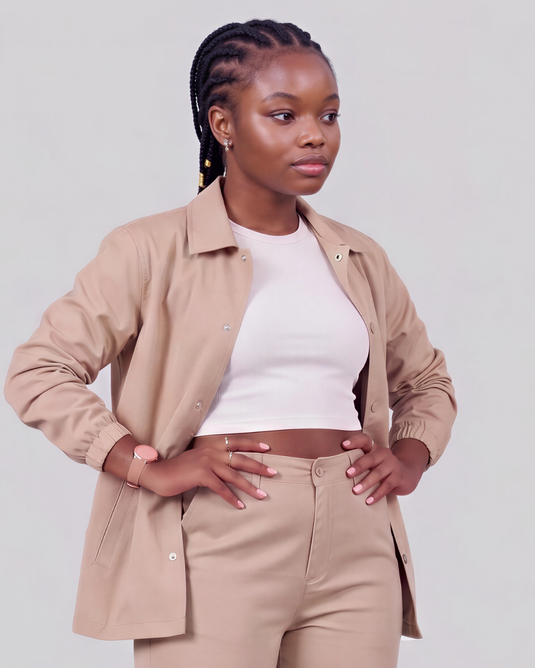 Girls' Classic Chino Pants + Coach Jacket Set