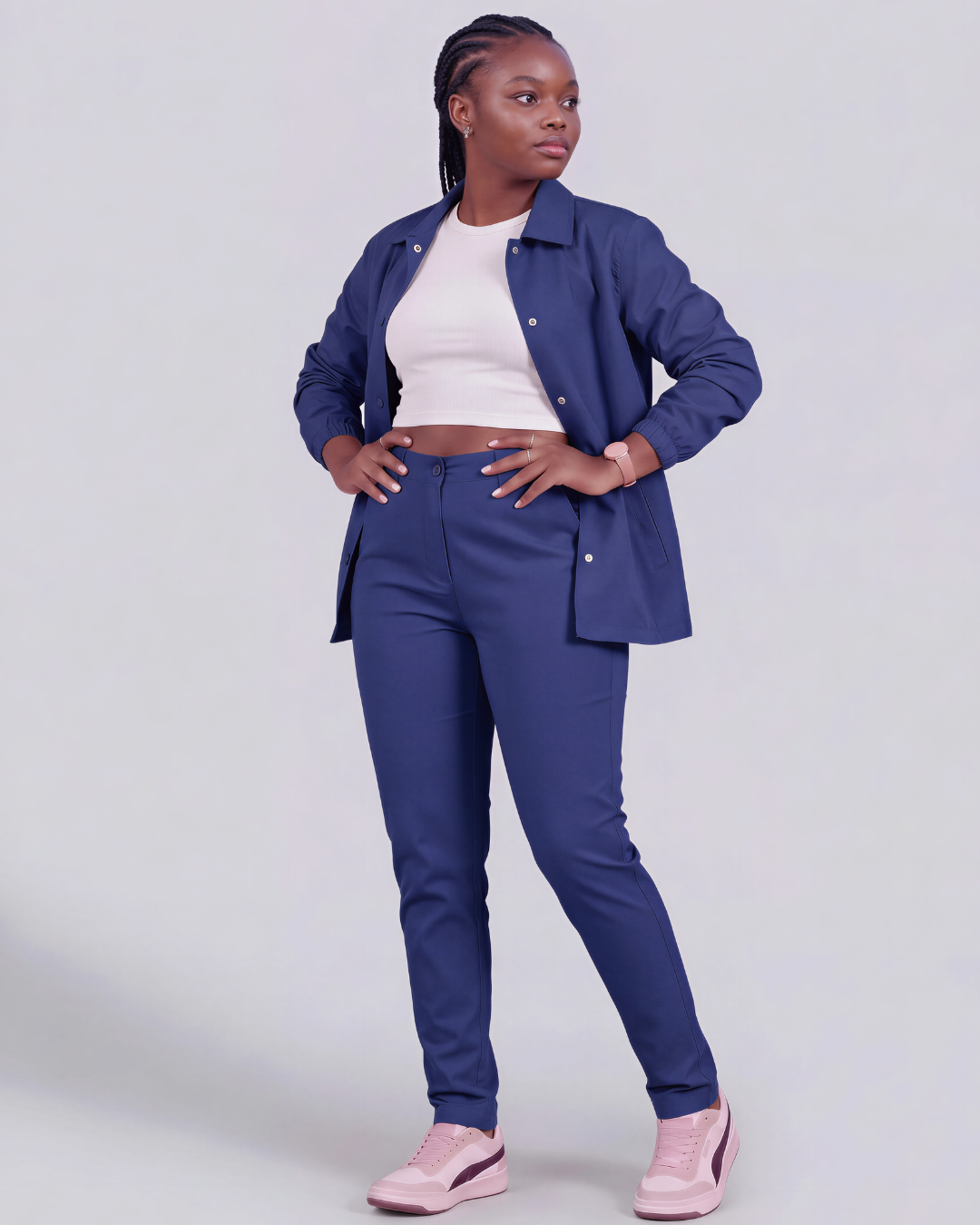 Girls' Classic Chino Pants + Coach Jacket Set