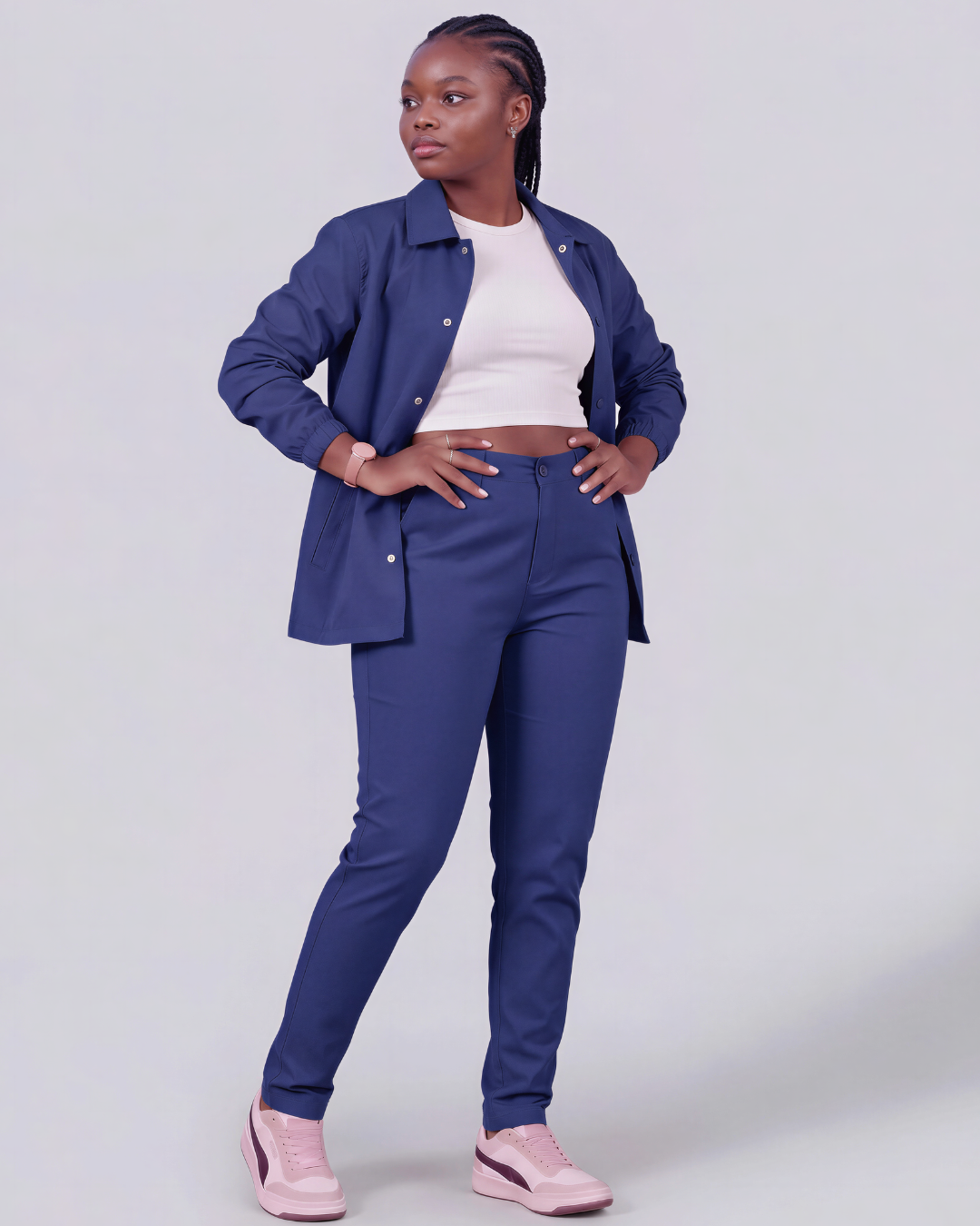 Girls' Classic Chino Pants + Coach Jacket Set