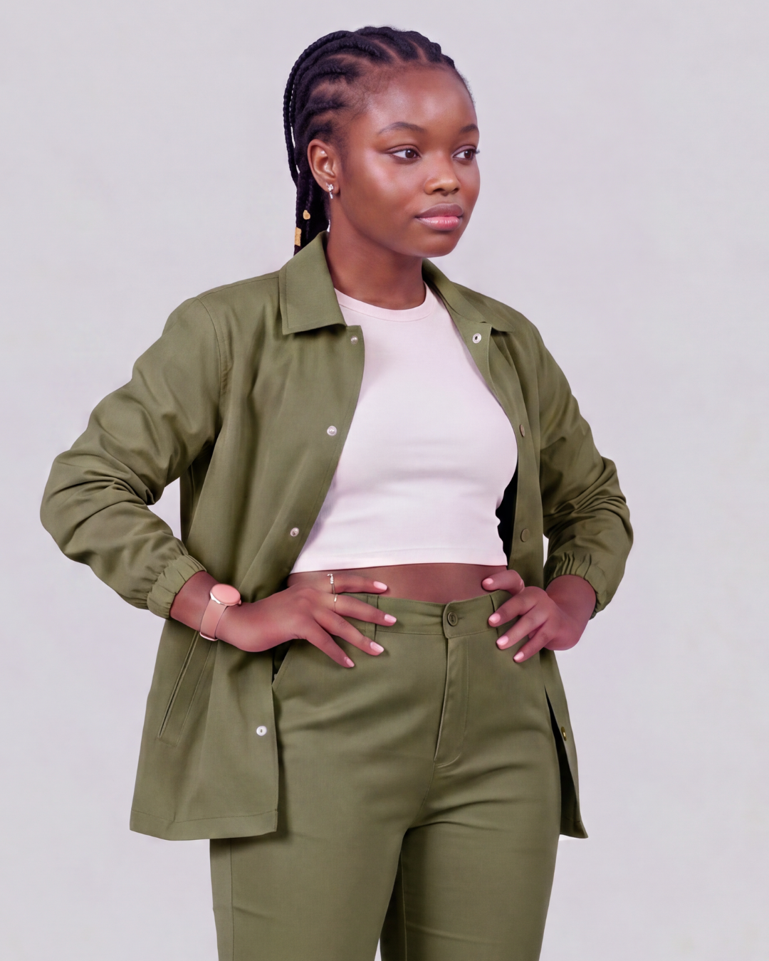 Girls' Classic Chino Pants + Coach Jacket Set