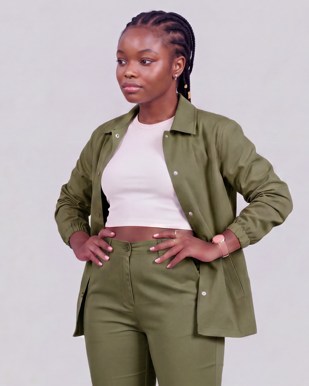 Girls' Classic Chino Pants + Coach Jacket Set