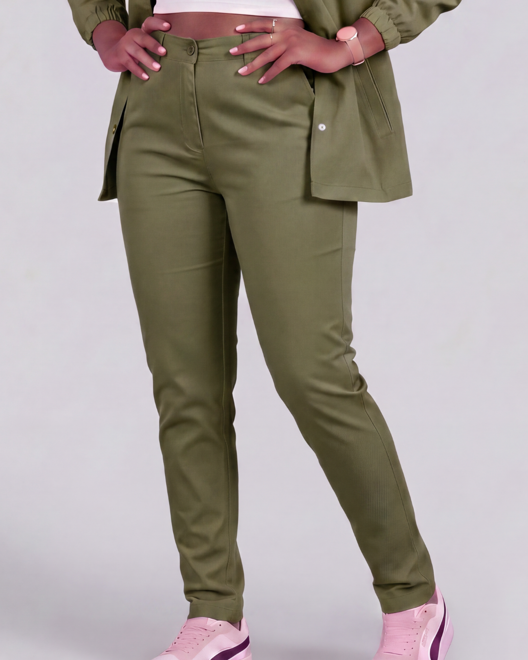 Girls' Classic Chino Pants + Coach Jacket Set