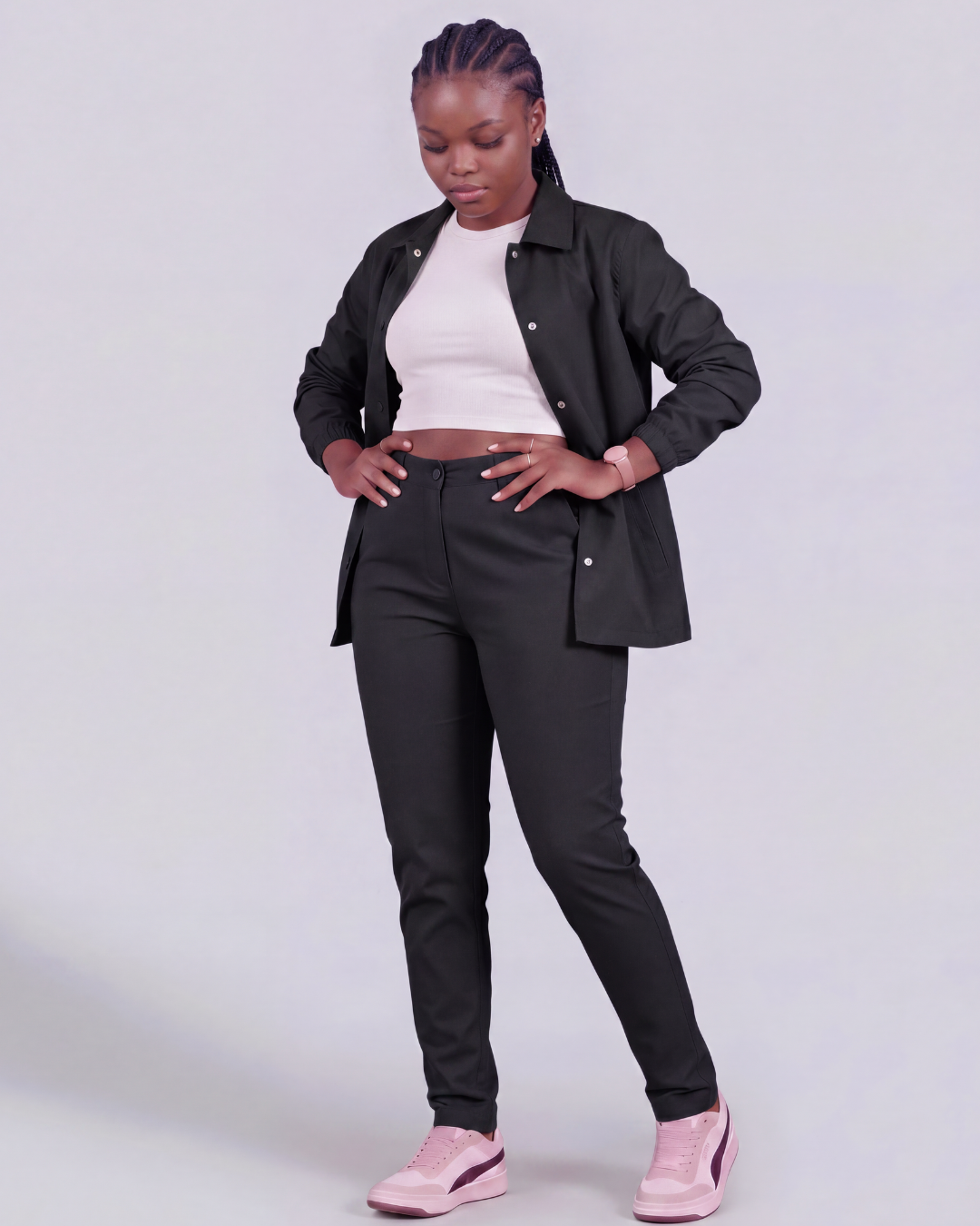 Girls' Classic Chino Pants + Coach Jacket Set