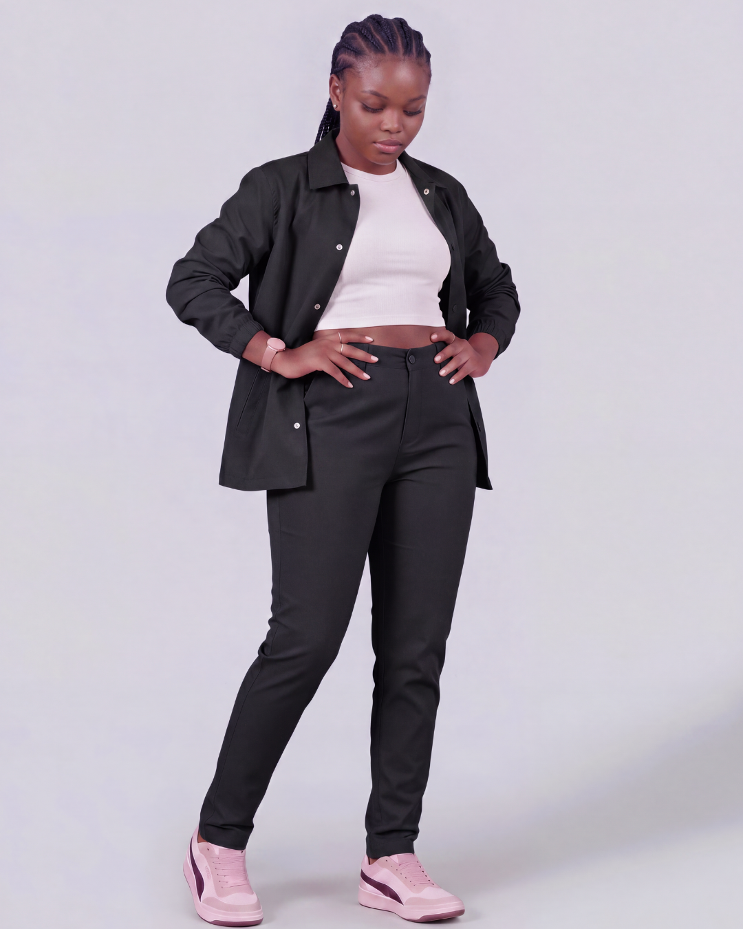 Girls' Classic Chino Pants + Coach Jacket Set