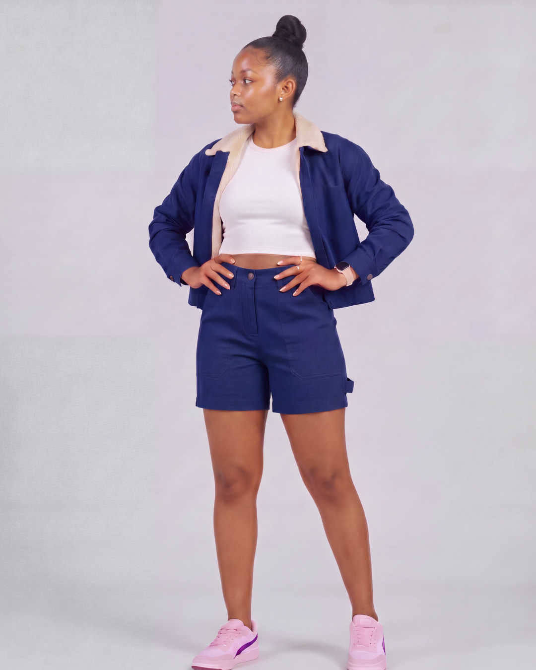 Girls' Carpenter Utility Shorts + Sherpa-Lined Chore Jacket Set