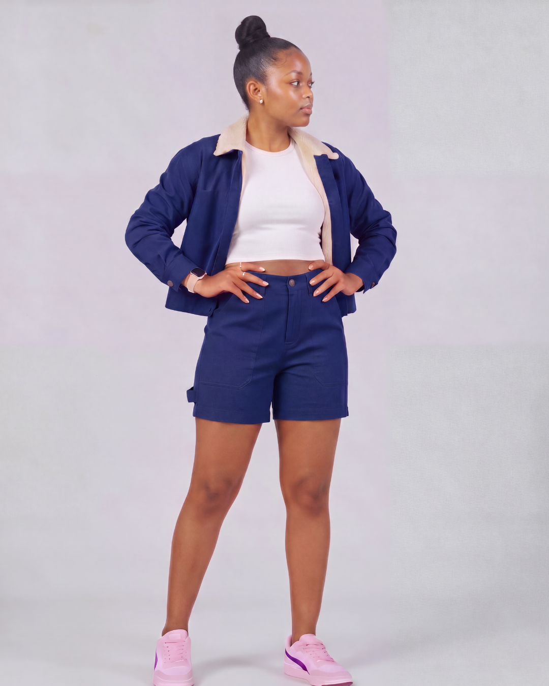 Girls' Carpenter Utility Shorts + Sherpa-Lined Chore Jacket Set
