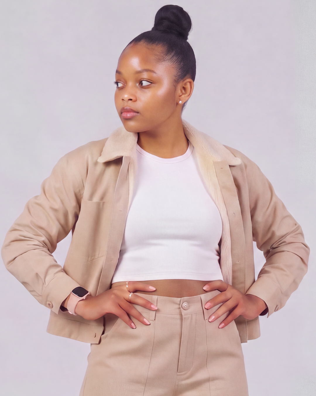 Girls' Carpenter Utility Shorts + Sherpa-Lined Chore Jacket Set