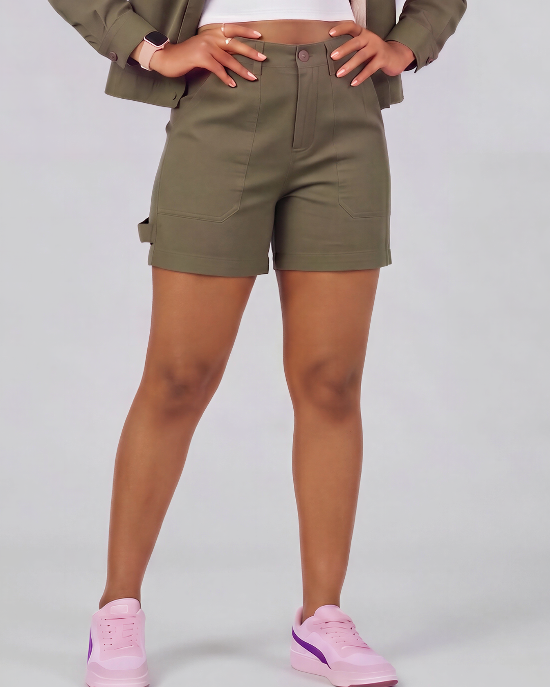 Girls' Carpenter Utility Shorts + Sherpa-Lined Chore Jacket Set