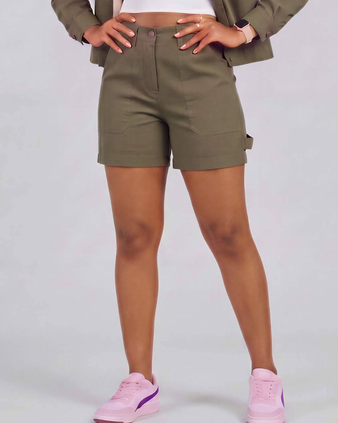 Girls' Carpenter Utility Shorts + Sherpa-Lined Chore Jacket Set