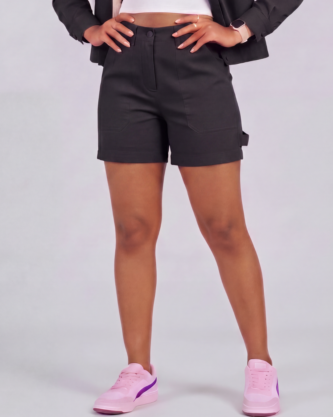 Girls' Carpenter Utility Shorts + Sherpa-Lined Chore Jacket Set