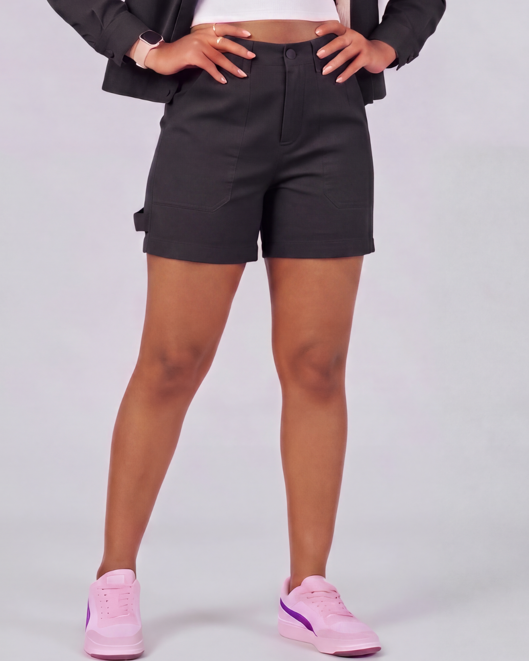 Girls' Carpenter Utility Shorts + Sherpa-Lined Chore Jacket Set