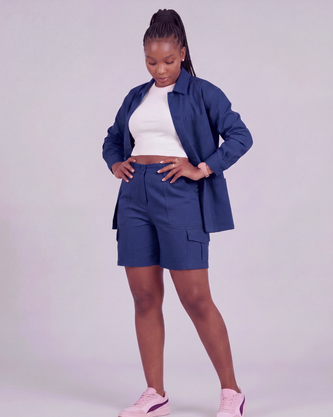 Girls' Relaxed Cargo Shorts + Chore Jacket Set
