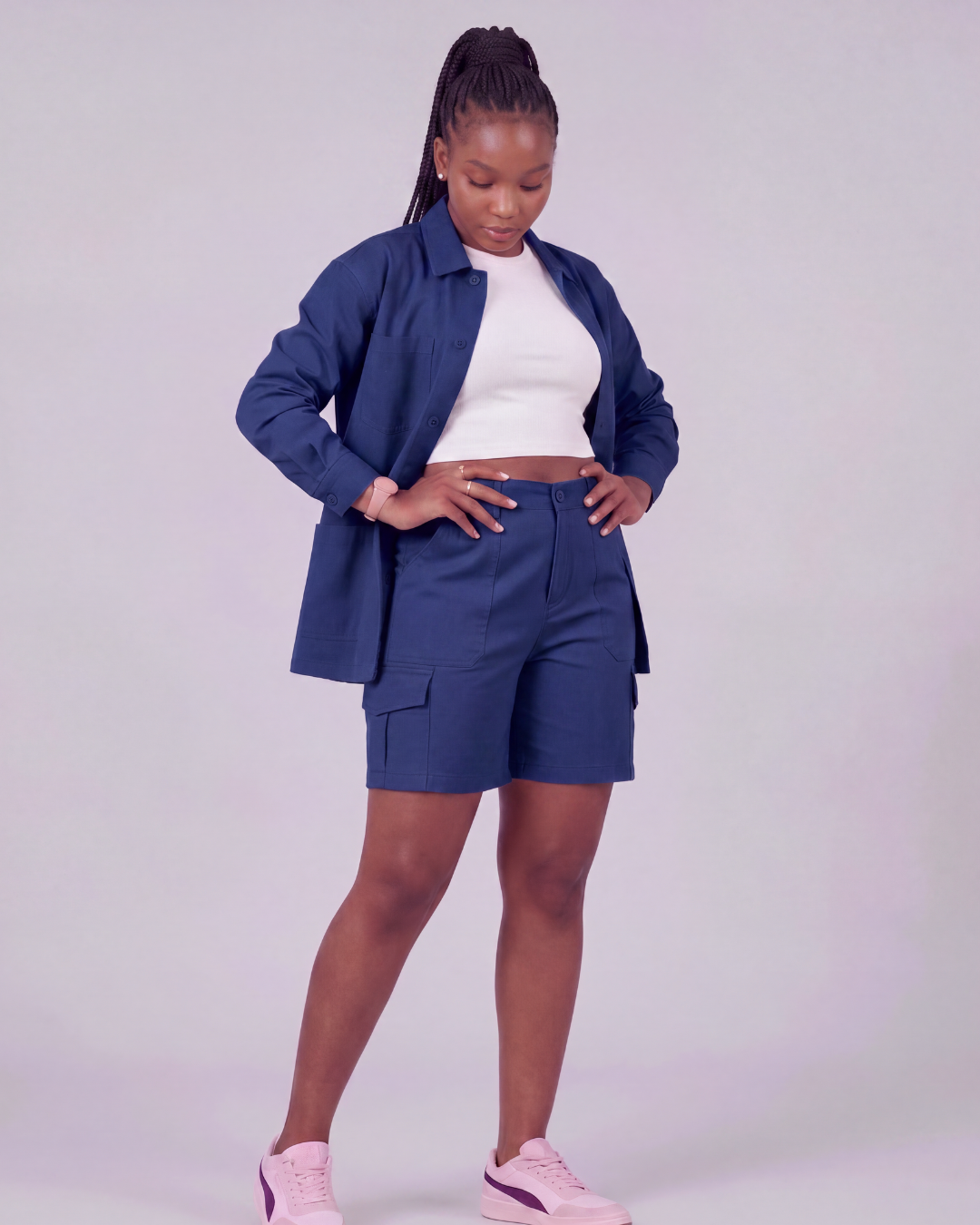 Girls' Relaxed Cargo Shorts + Chore Jacket Set
