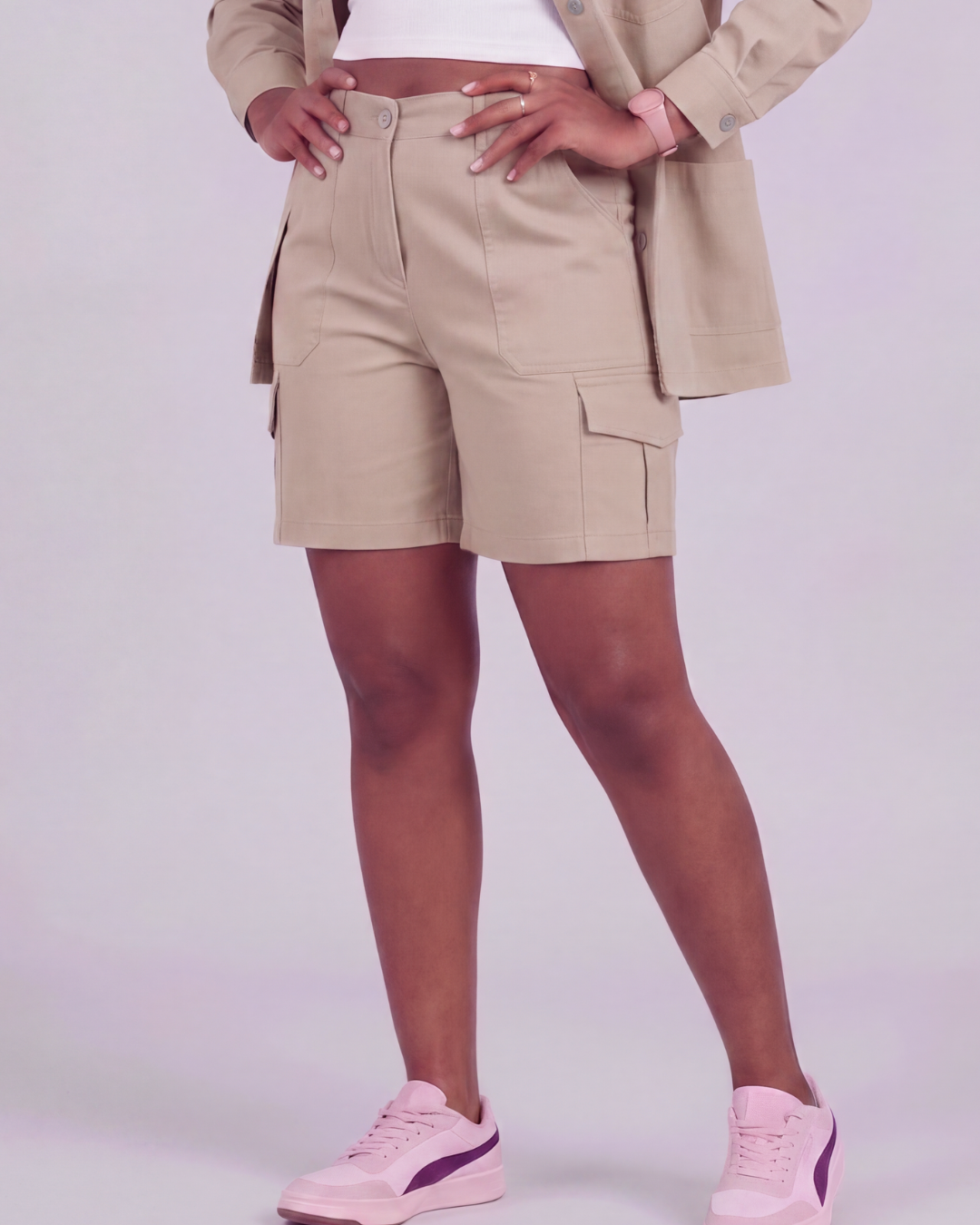 Girls' Relaxed Cargo Shorts + Chore Jacket Set