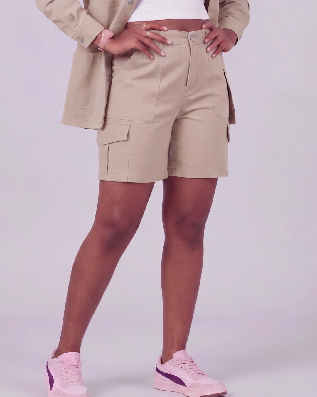 Girls' Relaxed Cargo Shorts + Chore Jacket Set