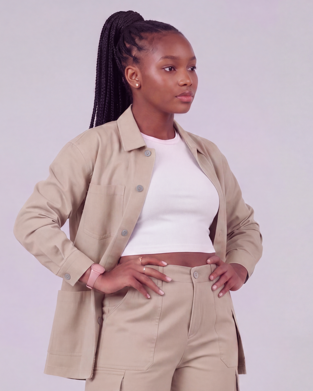 Girls' Relaxed Cargo Shorts + Chore Jacket Set