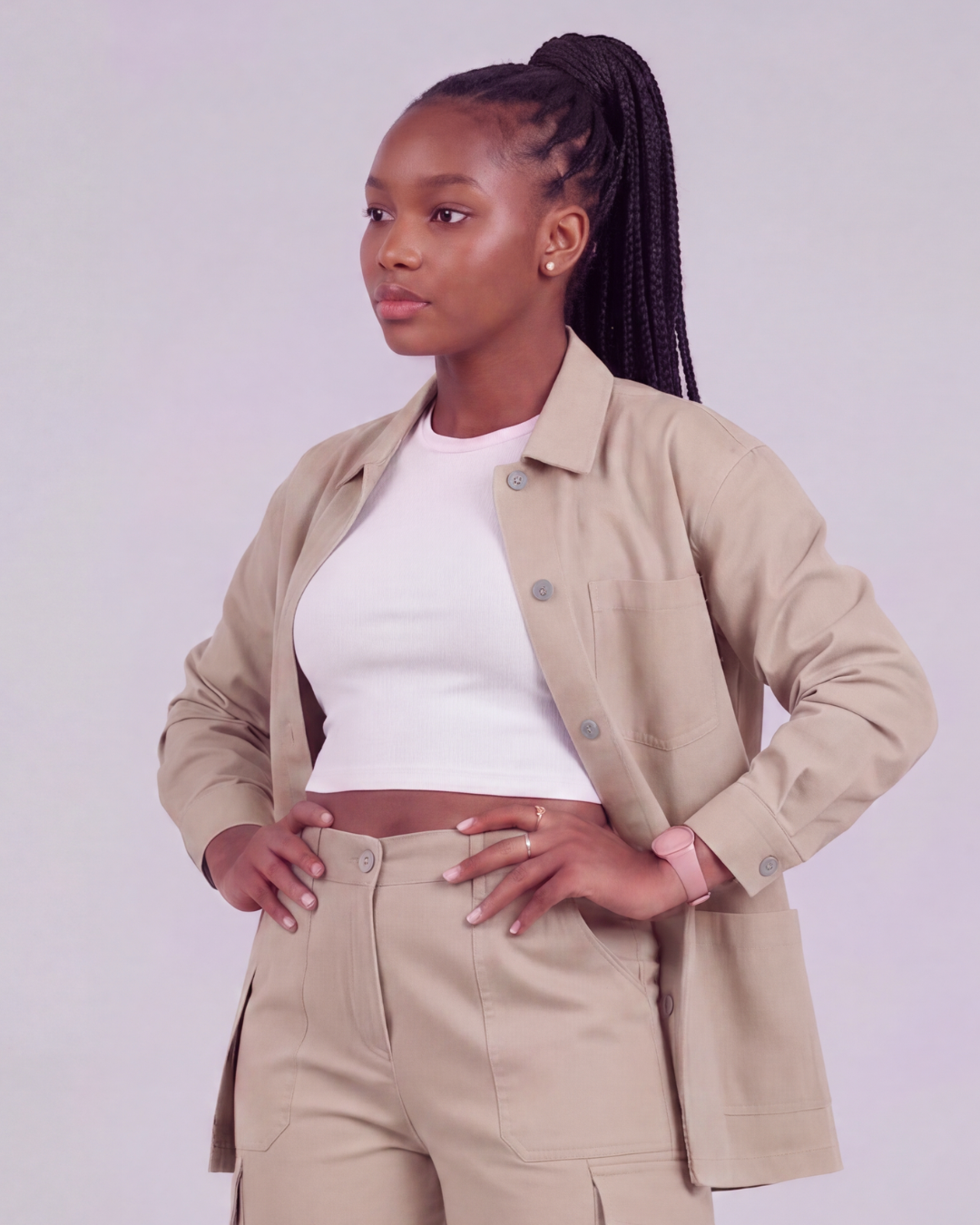 Girls' Relaxed Cargo Shorts + Chore Jacket Set