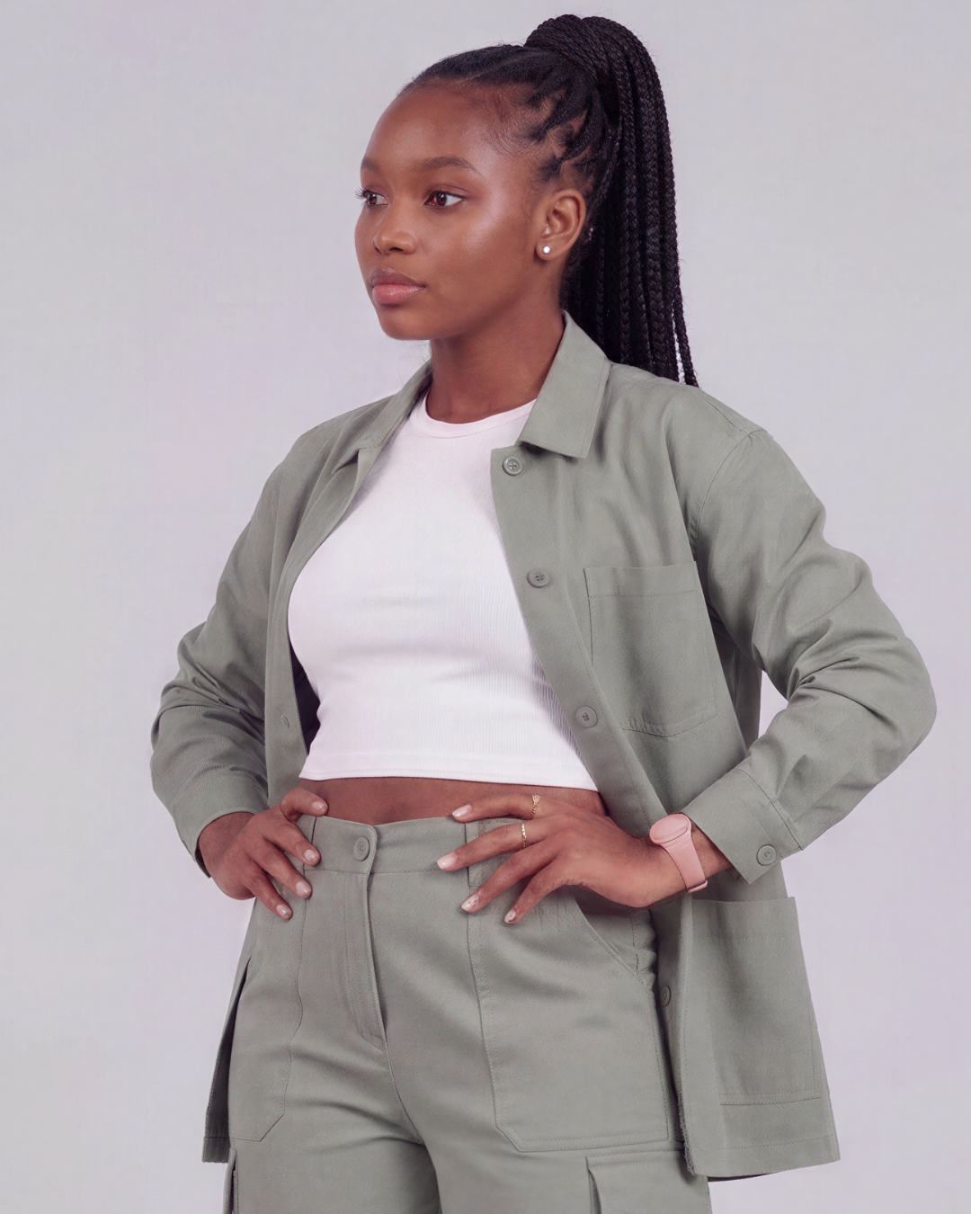 Girls' Relaxed Cargo Shorts + Chore Jacket Set