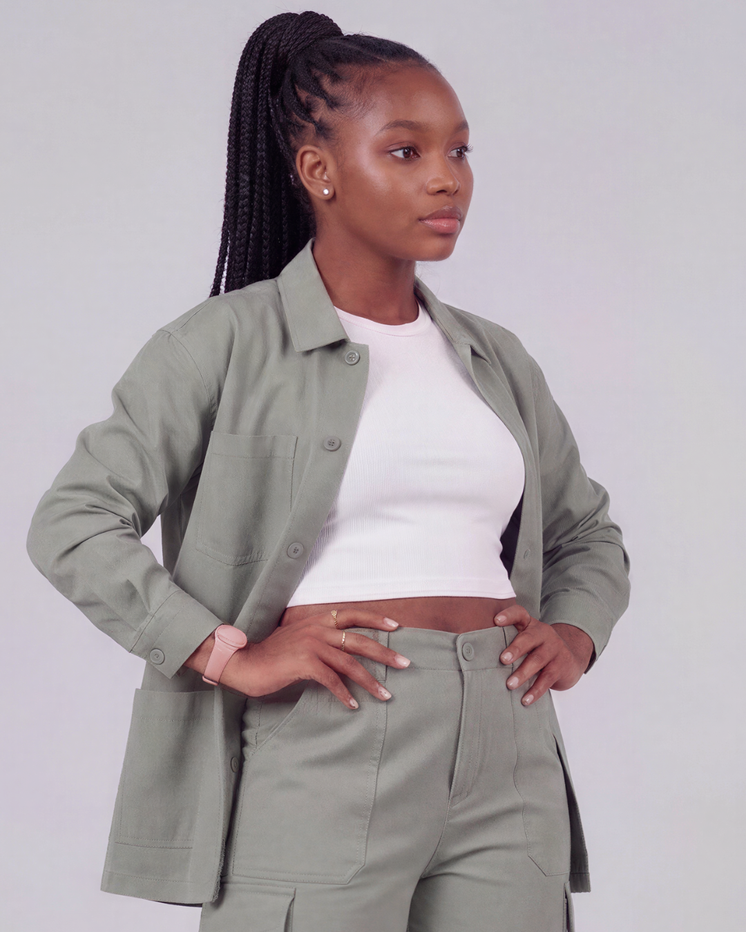 Girls' Relaxed Cargo Shorts + Chore Jacket Set