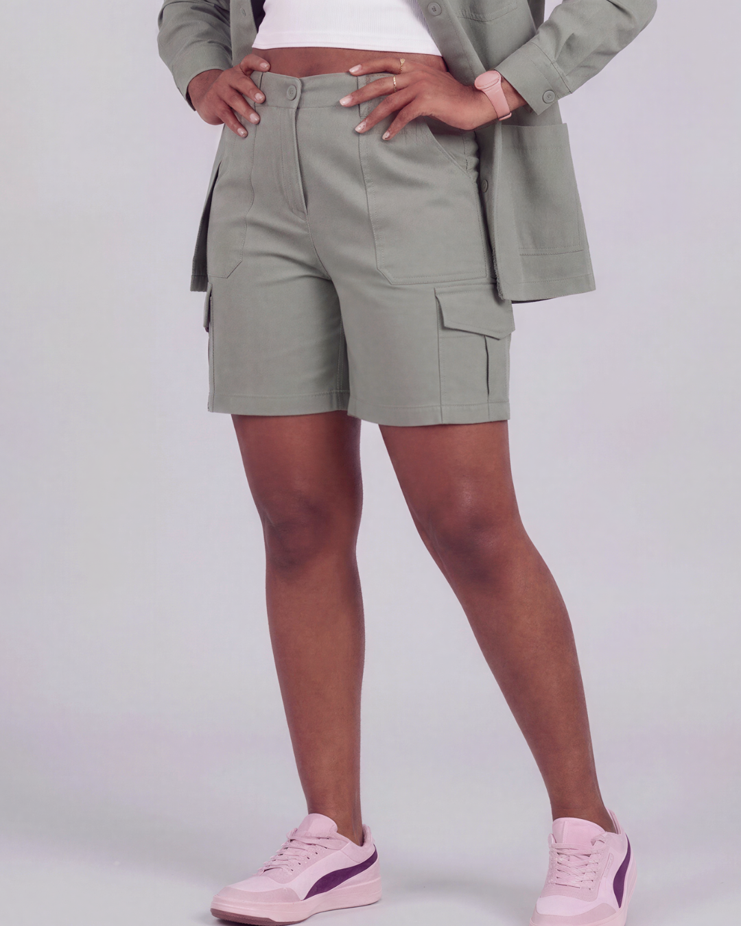 Girls' Relaxed Cargo Shorts + Chore Jacket Set