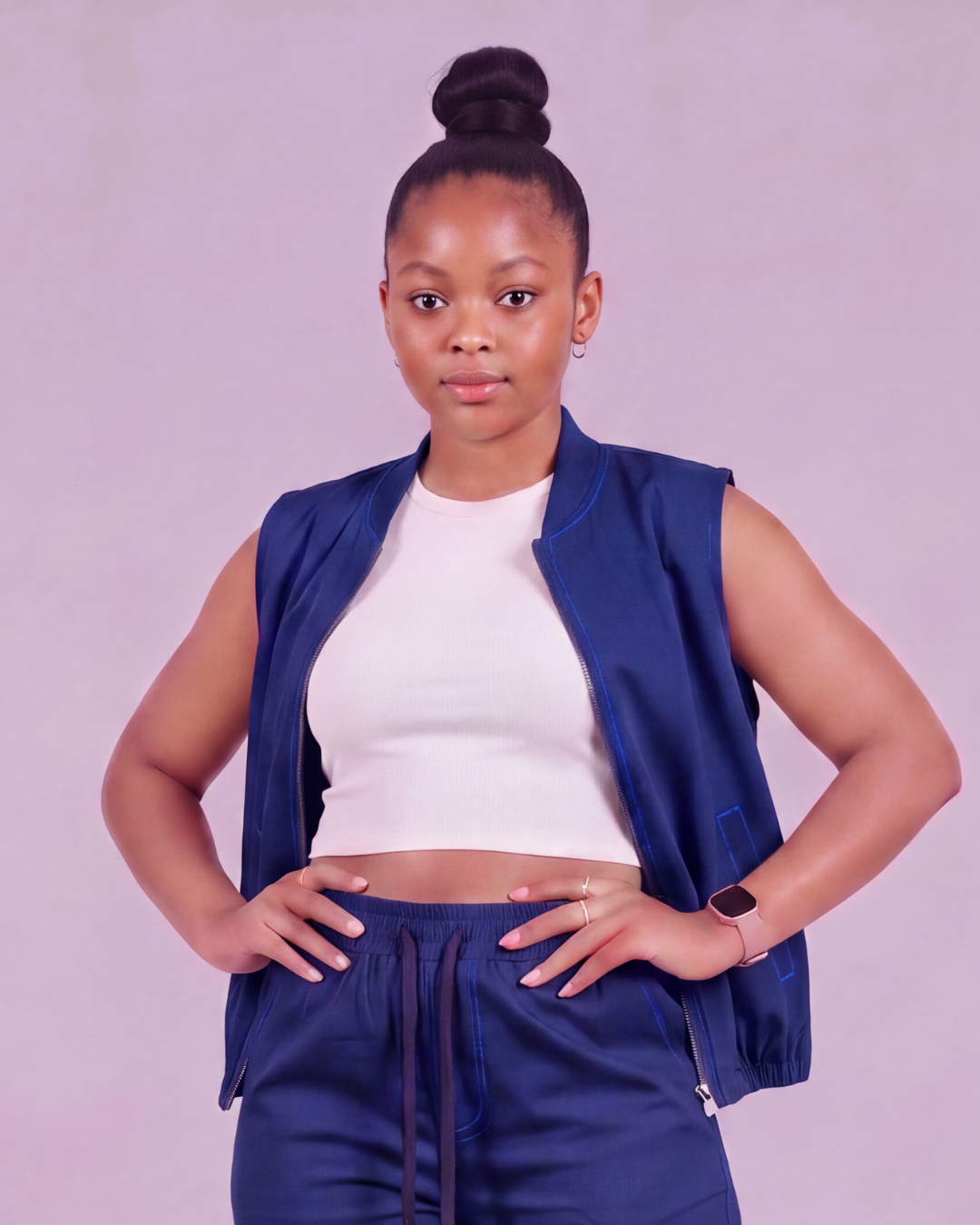 Girls' Tapered Cargo Shorts + Twill Vest Set