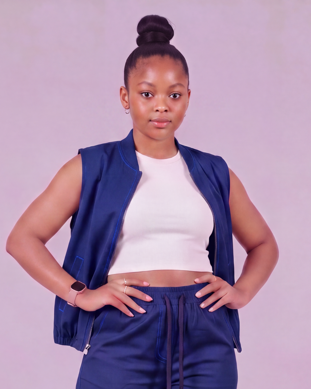 Girls' Tapered Cargo Shorts + Twill Vest Set