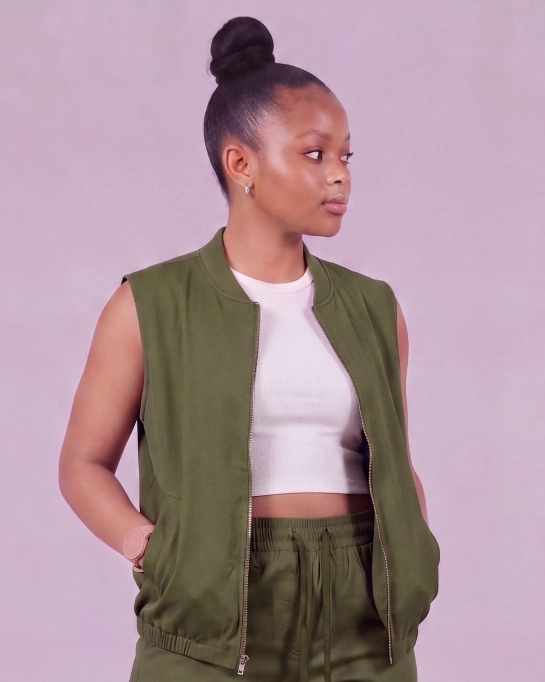 Girls' Tapered Cargo Shorts + Twill Vest Set