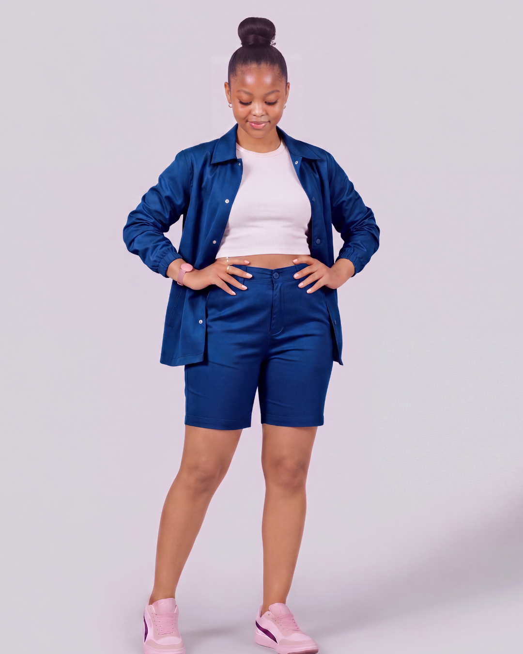 Girls' Classic Chino Shorts + Coach Jacket Set