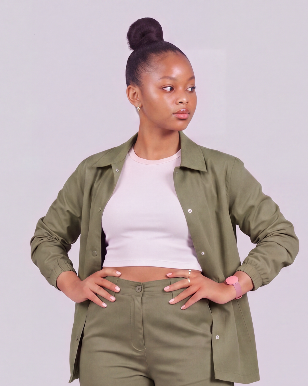 Girls' Classic Chino Shorts + Coach Jacket Set
