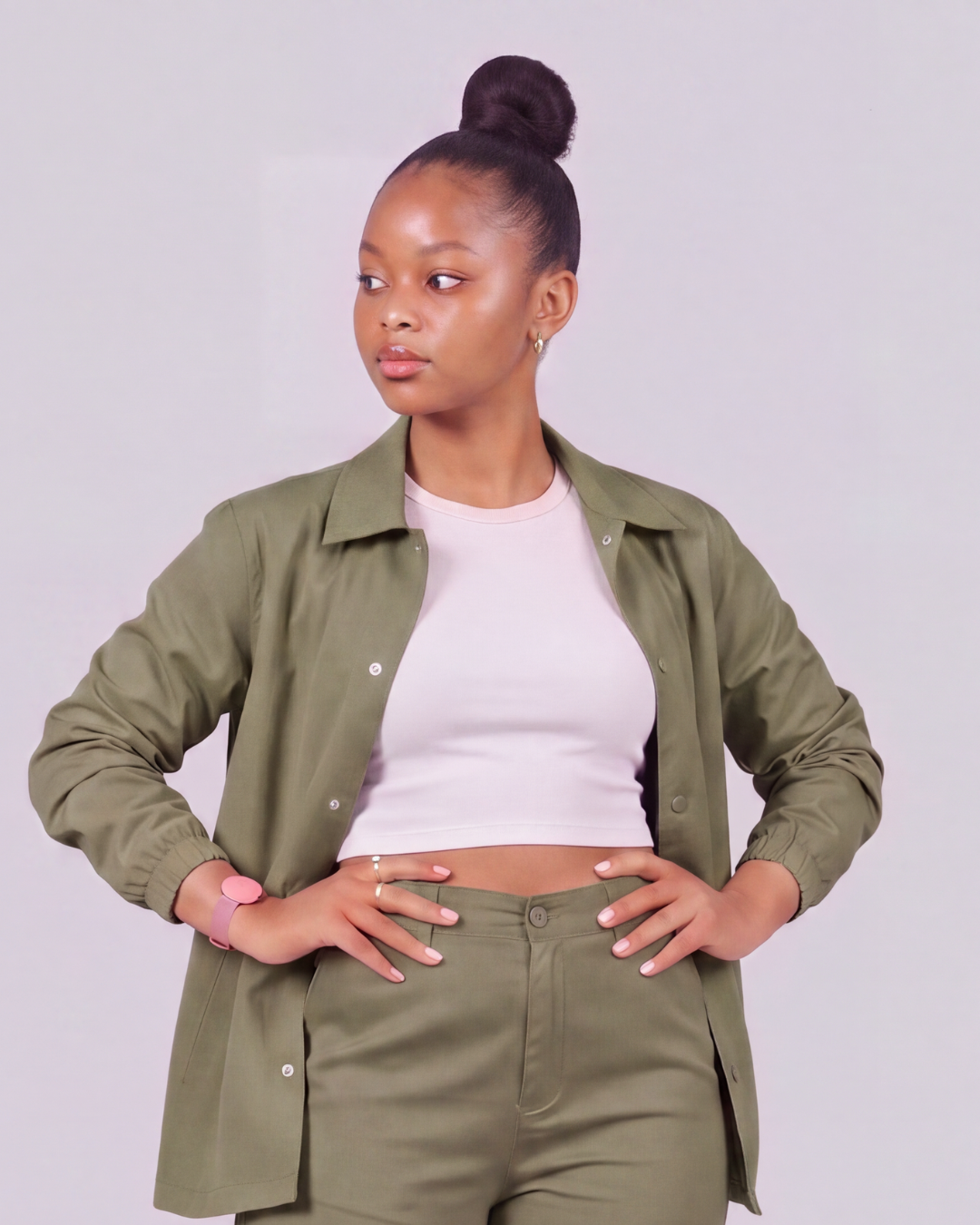 Girls' Classic Chino Shorts + Coach Jacket Set