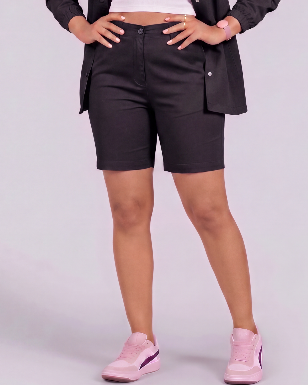 Girls' Classic Chino Shorts + Coach Jacket Set
