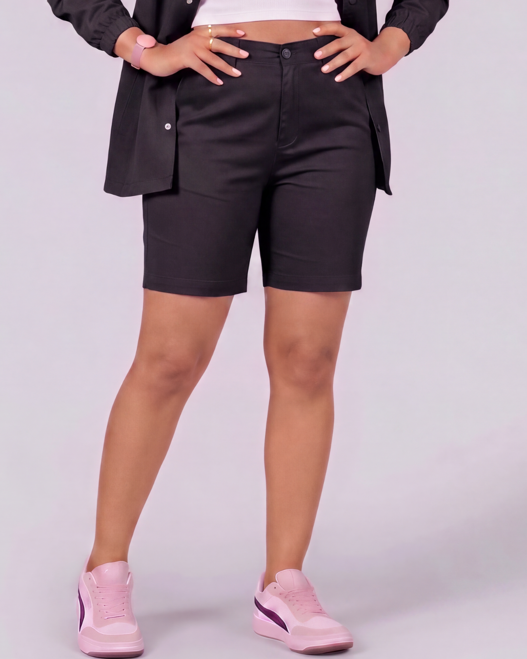 Girls' Classic Chino Shorts + Coach Jacket Set