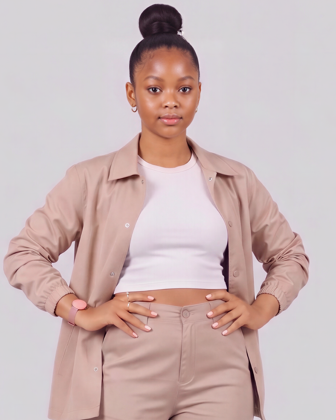 Girls' Classic Chino Shorts + Coach Jacket Set