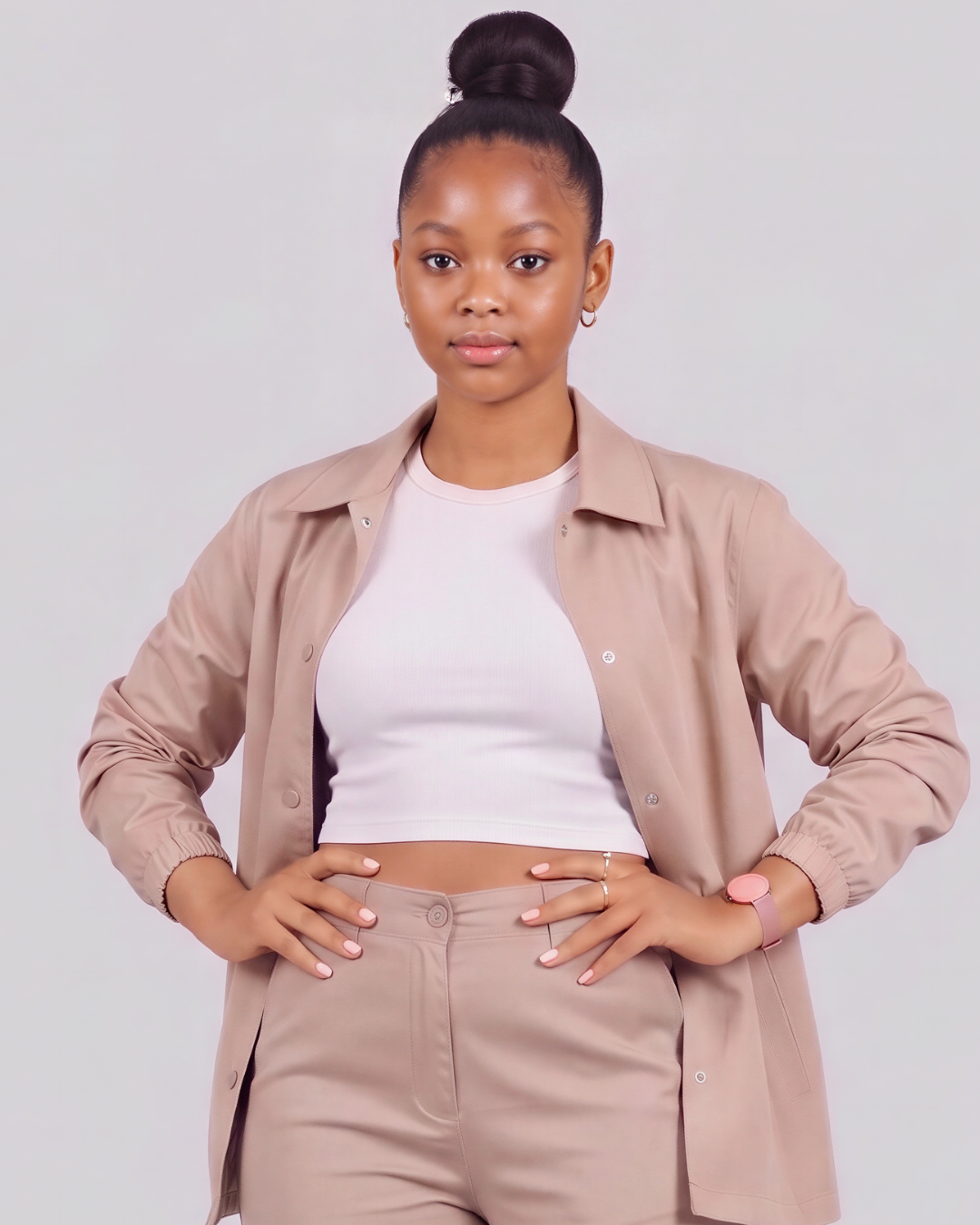 Girls' Classic Chino Shorts + Coach Jacket Set