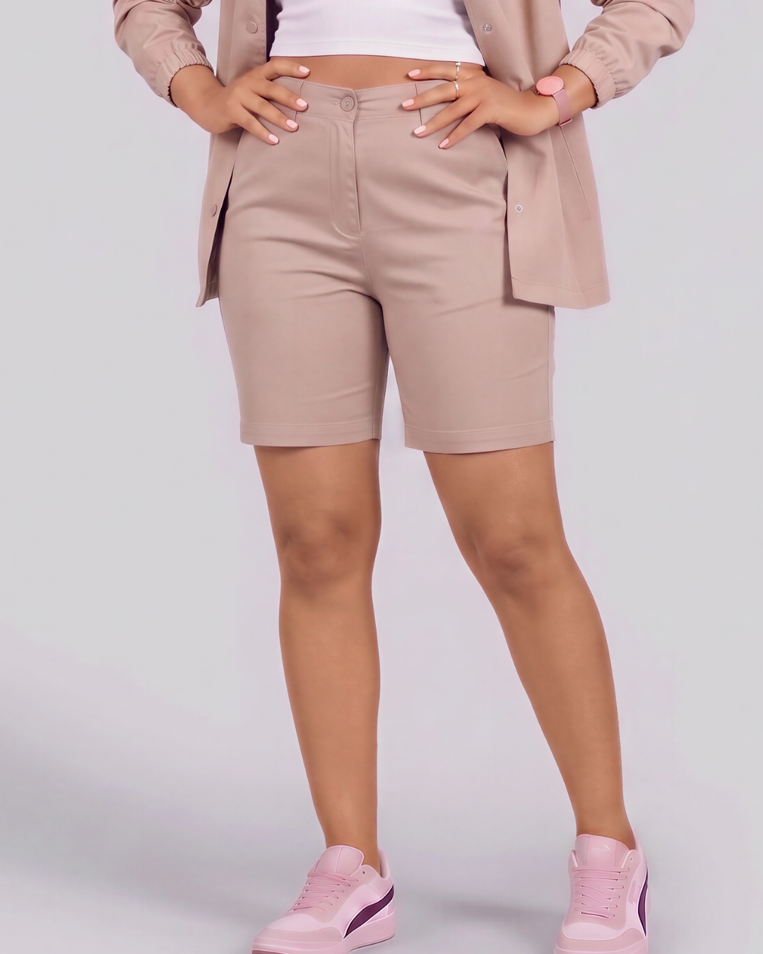 Girls' Classic Chino Shorts + Coach Jacket Set