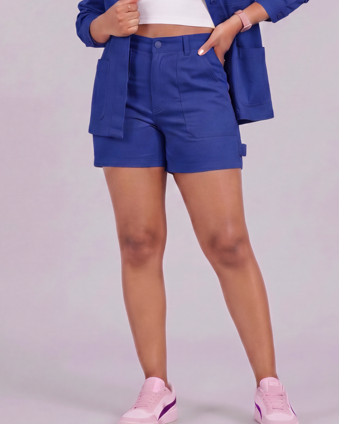 Girls' Carpenter Utility Shorts + Four-Pocket Utility Overshirt Set
