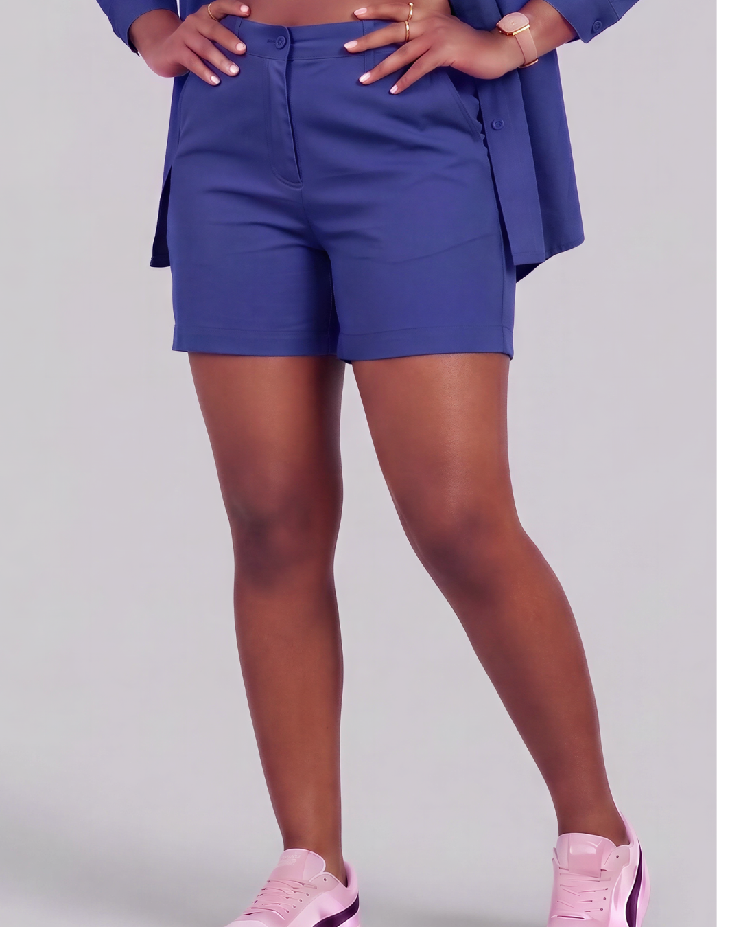 Girls' Classic Chino Shorts + Classic Long-Sleeve Overshirt Set