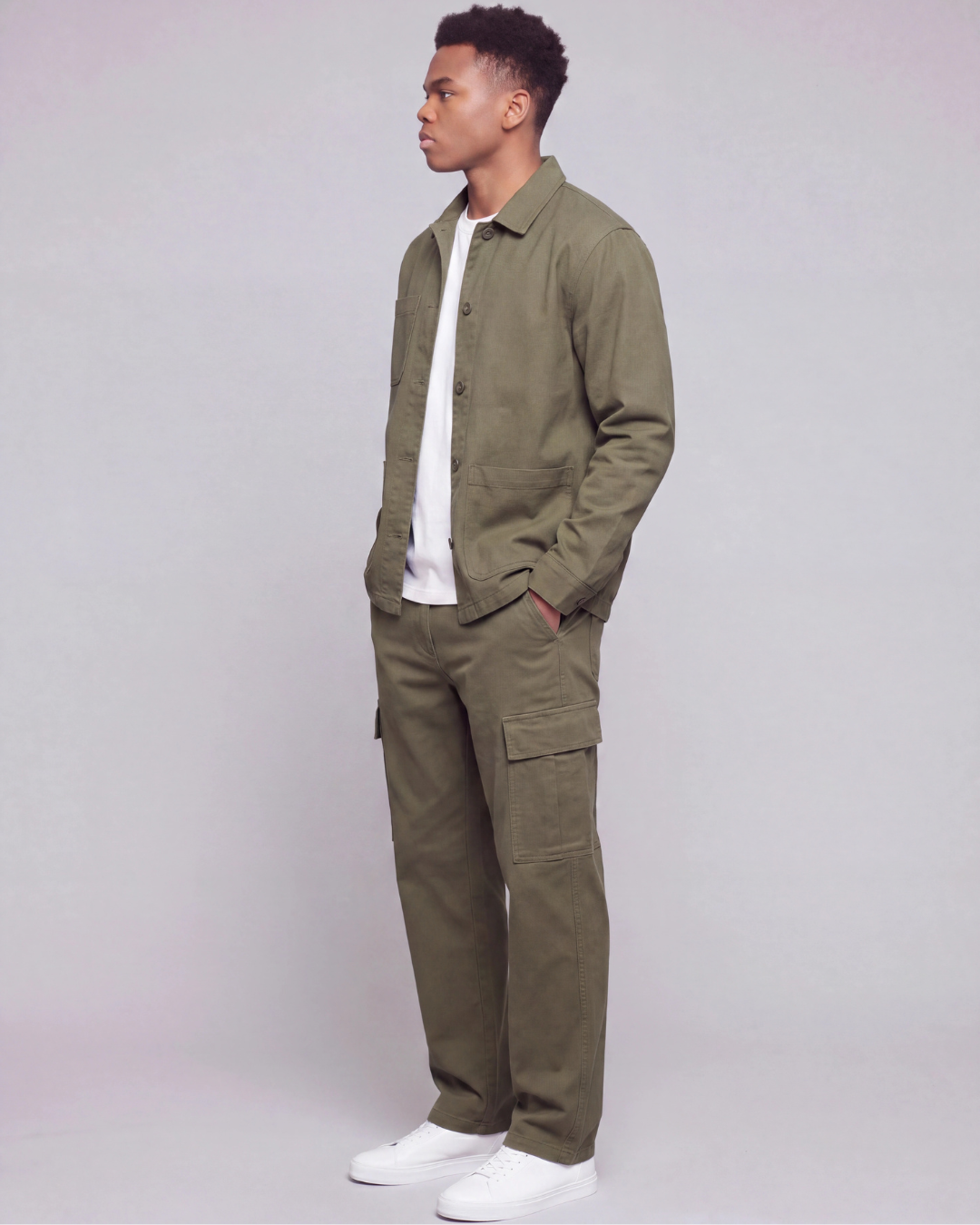 Boys' Relaxed Cargo Pants + Chore Jacket Set