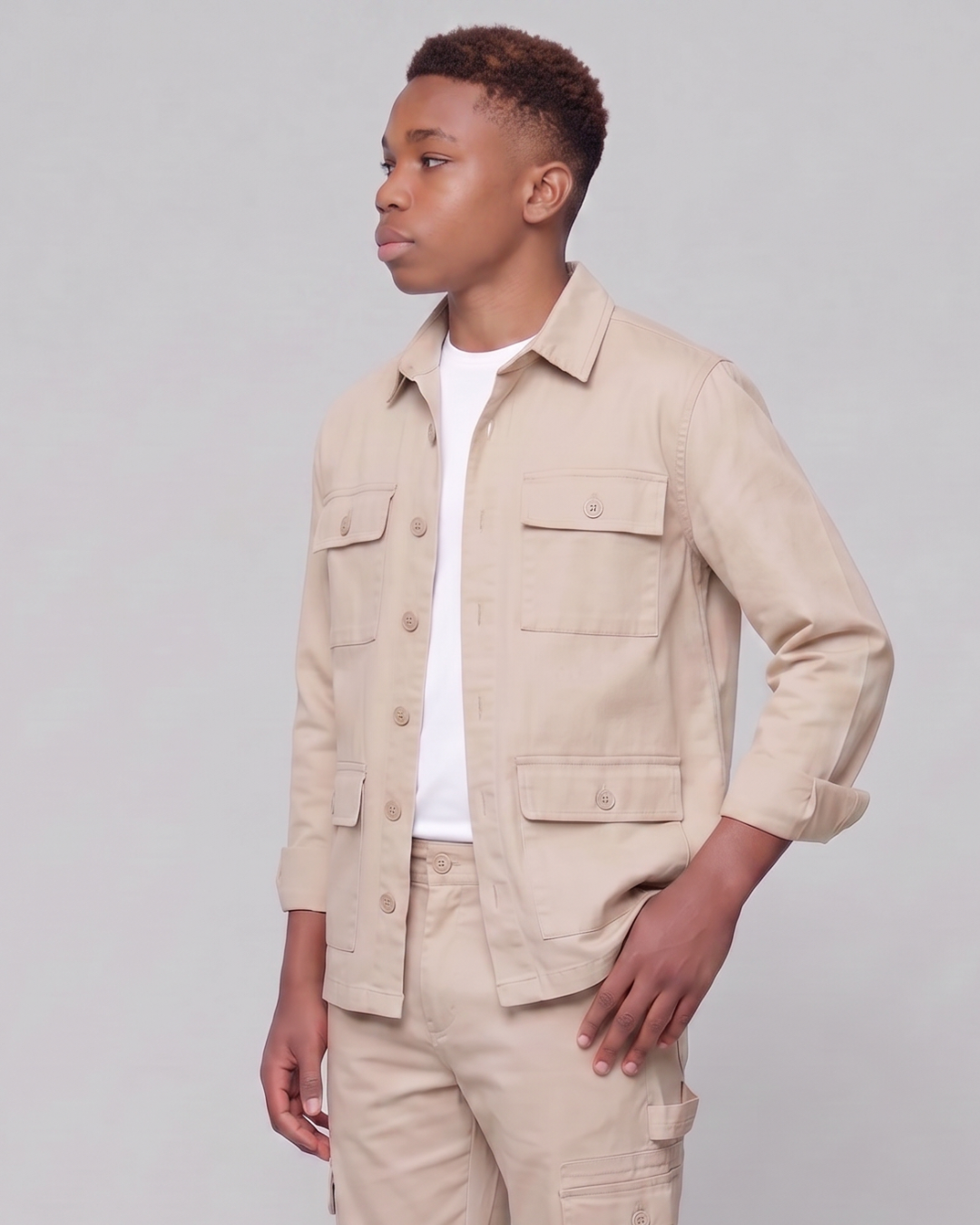 Boys' Carpenter Utility Pants + Four-Pocket Utility Overshirt Set