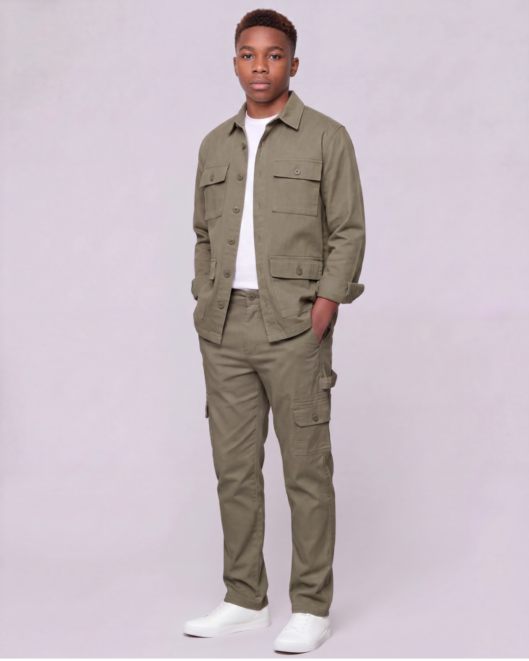 Boys' Carpenter Utility Pants + Four-Pocket Utility Overshirt Set