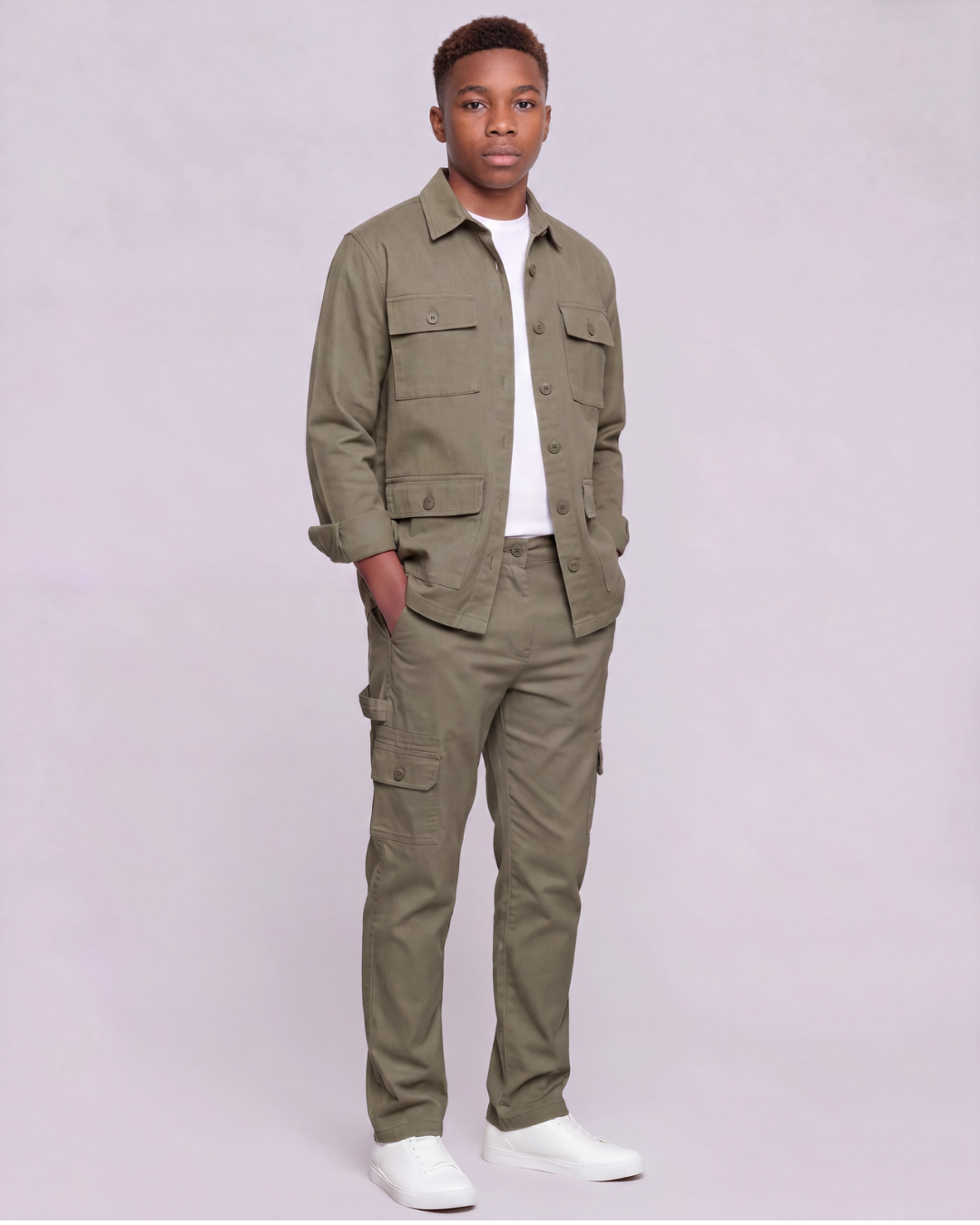 Boys' Carpenter Utility Pants + Four-Pocket Utility Overshirt Set