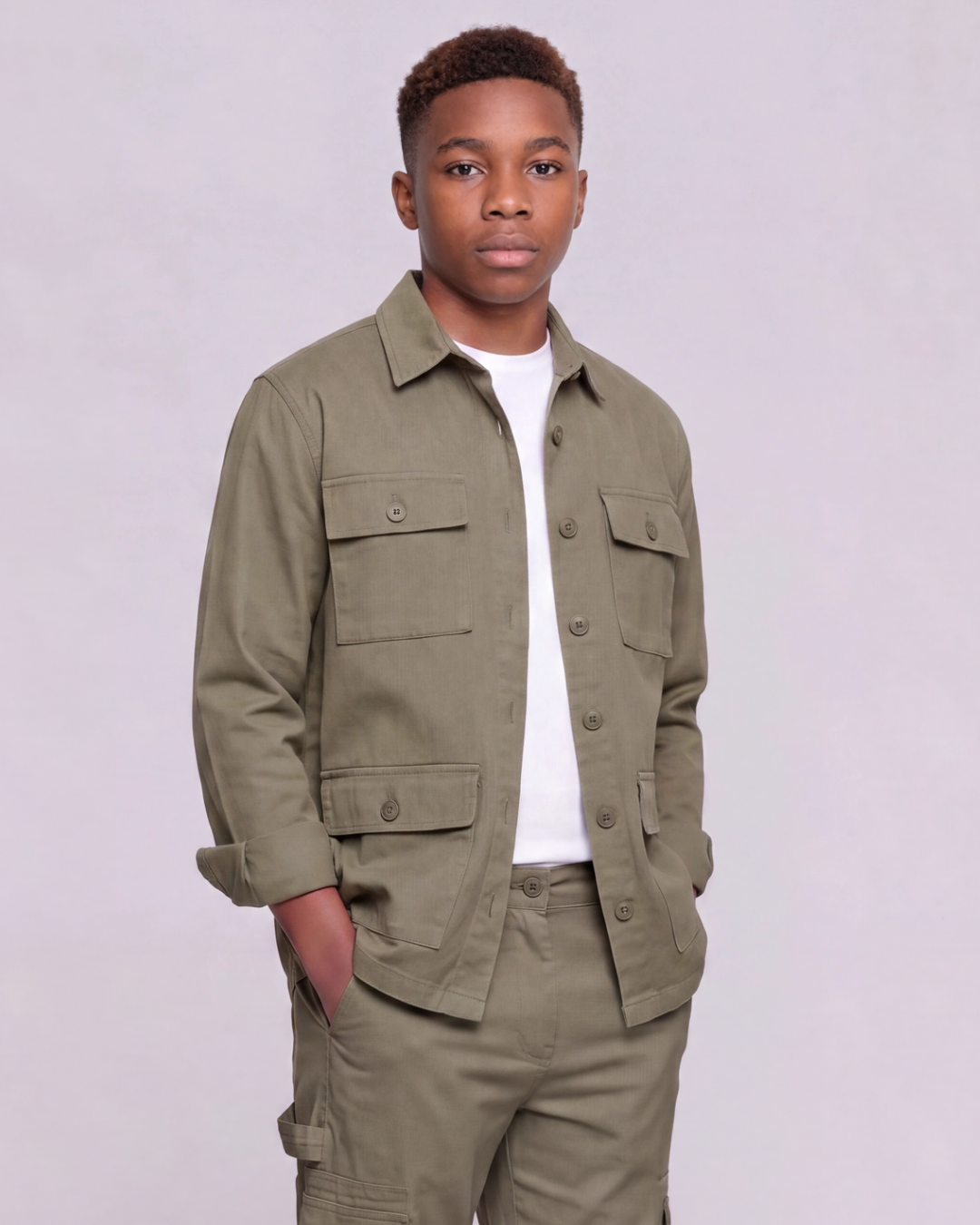 Boys' Carpenter Utility Pants + Four-Pocket Utility Overshirt Set