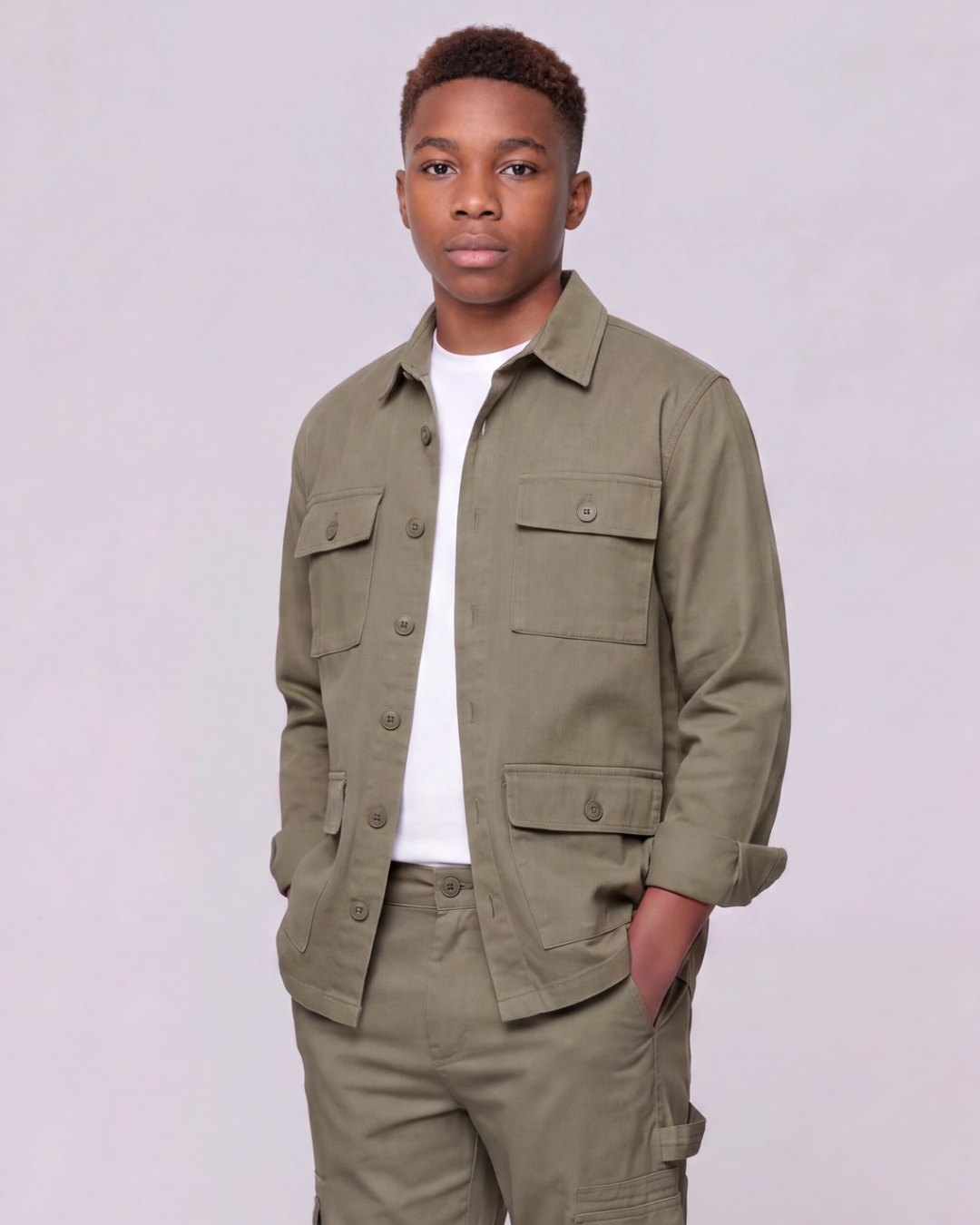 Boys' Carpenter Utility Pants + Four-Pocket Utility Overshirt Set